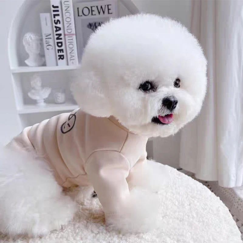 Solid Pet Fleece Dog Hoodies High Collar Dog Clothes Autumn Winter Puppy Warm Clothes Plush Dog Undershirt Chihuahua Cat Shirts
