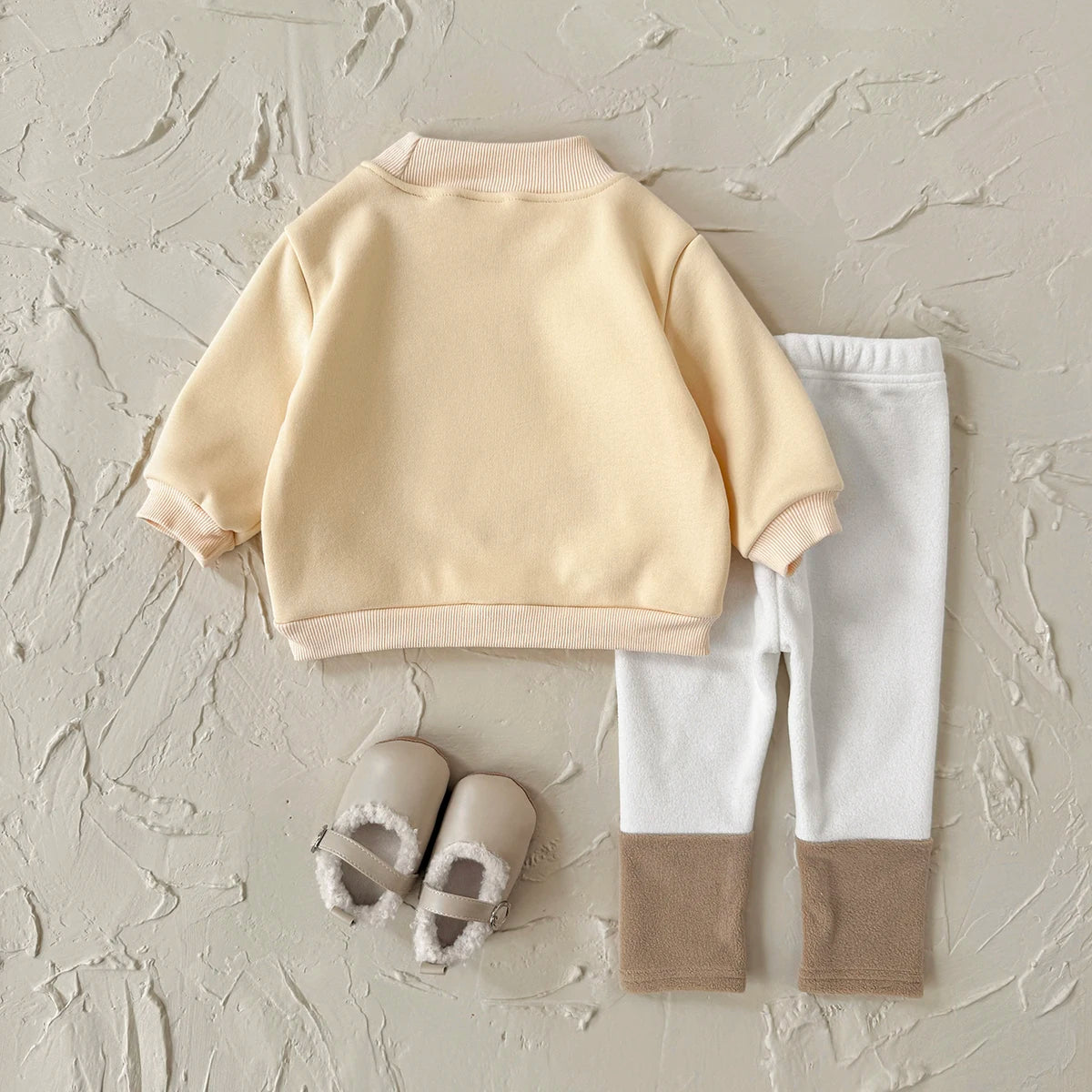 Baby Girl Cute Rabbit Pattern Embroidery Long Sleeved O-neck Sweatshirt+casual Simple Pants Set Autumn Winter Thickened Set