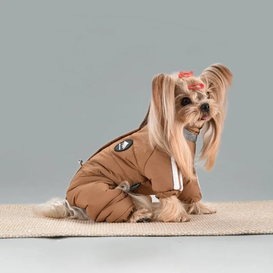 Dog Thick Warm Cotton Clothing Pet Outdoor Winter Small Medium Dog Padding Down Parkas Overalls Warm Puppy High Neck Jacket