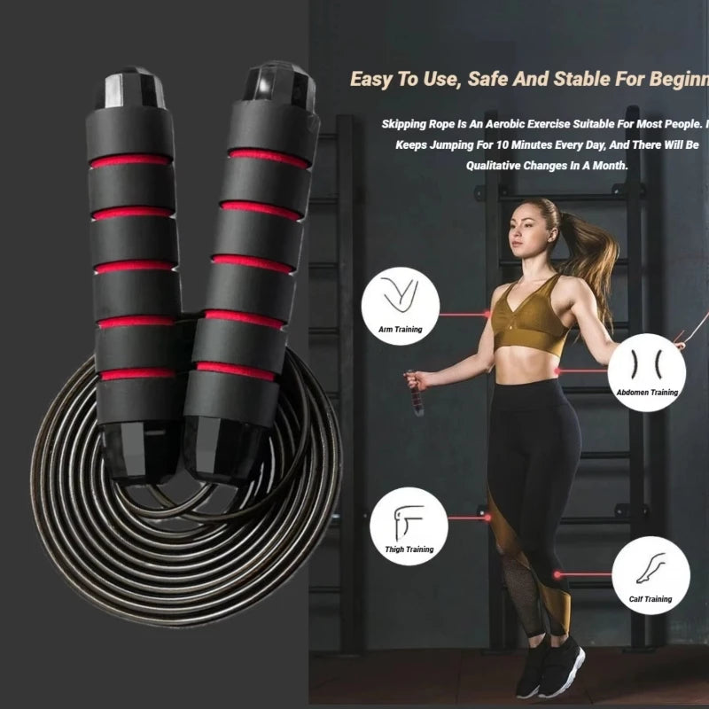 The New Jump Rope Steel Wire Skipping Exercise Adjustable Jumping Fitness Workout Training Home Sport Equipment Tangle-Free