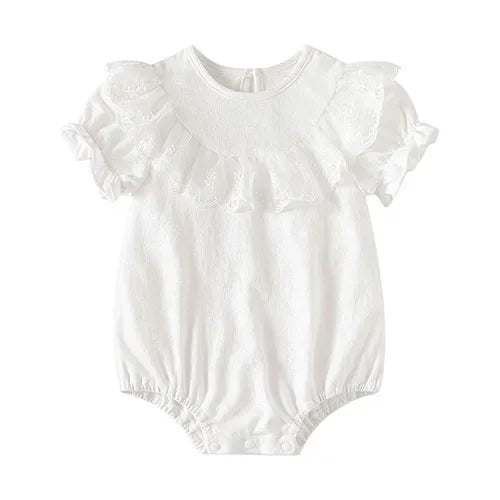 2025 New Summer Toddler Baby Girls Jumpsuit Flying Sleeve Cotton Flower Print Newborn Baby Girls Romper 0-24M Baby Clothing