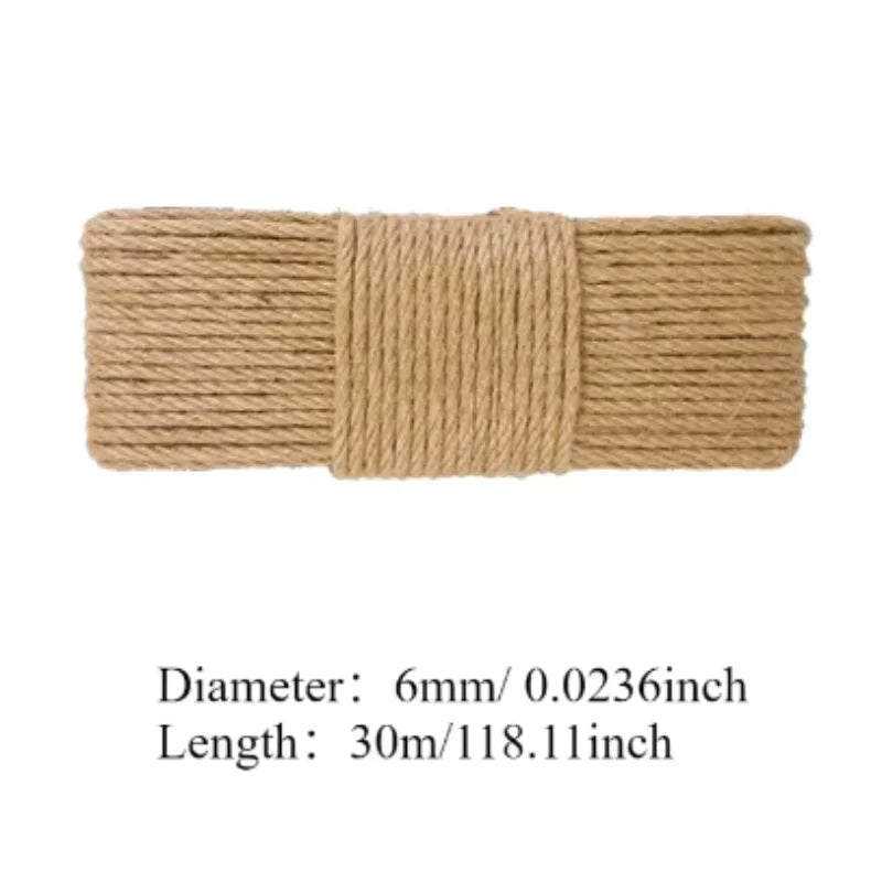 Sisal Rope Cat Tree Scratching Post Toy Cat Climbing Frame Replacement Rope Desk Legs Binding Rope for Cat Sharpen Claw