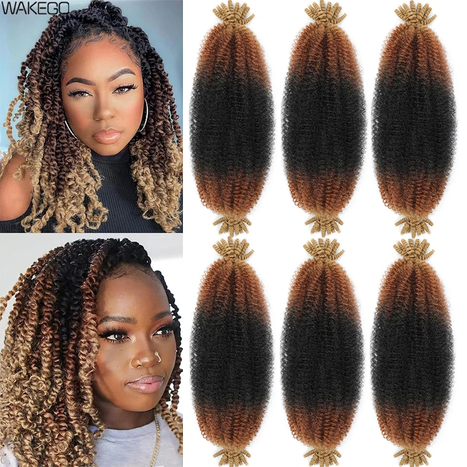 Marley Twist Braiding Hair Ginger Burgundy Ombre Brown Black Springy Afro Twist Hair PreFluffed Spring Twist Kinky Braiding Hair