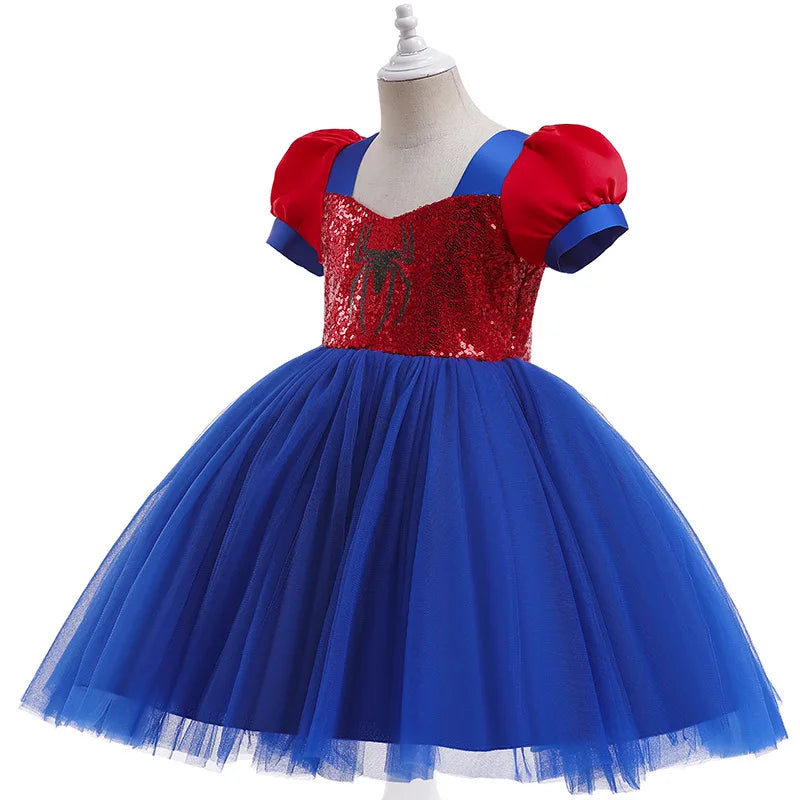 Cosplay Halloween Spider Costumes for Kids Sequins Dresses Spider Girls Children Carnival Costume Kid Birthday Party chothes