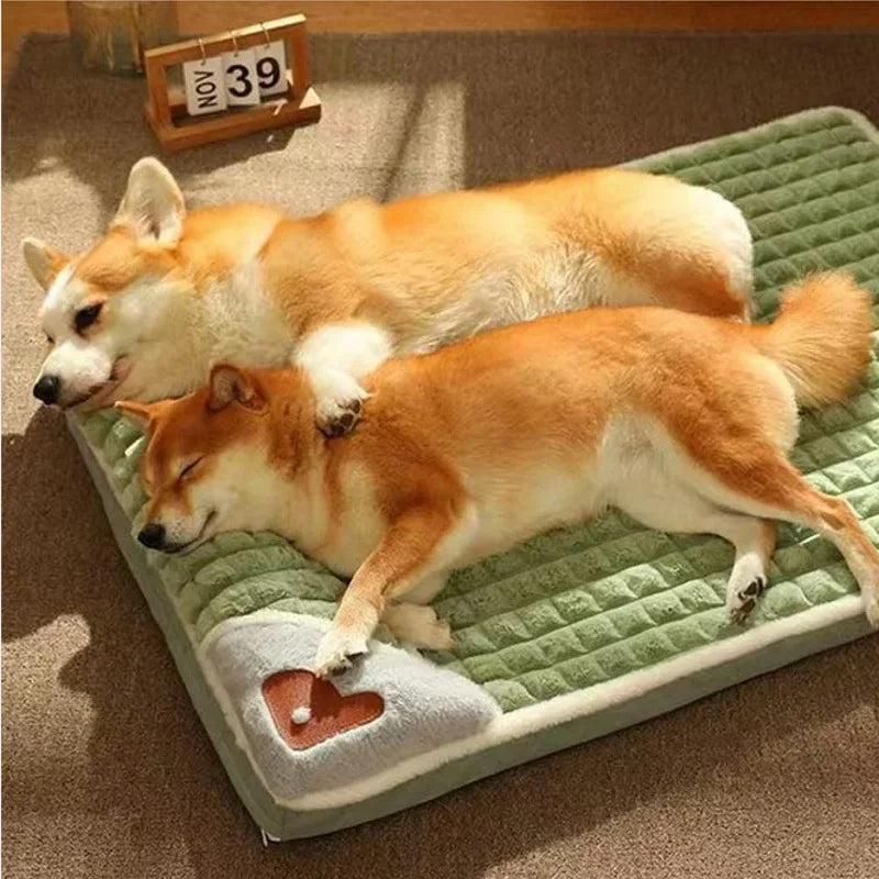 Pet Dog Bed Washable Winter Dog Mat Removable Protect Cervical Spine Thickened Dog House Indoor For Small Medium Large Dogs Bed