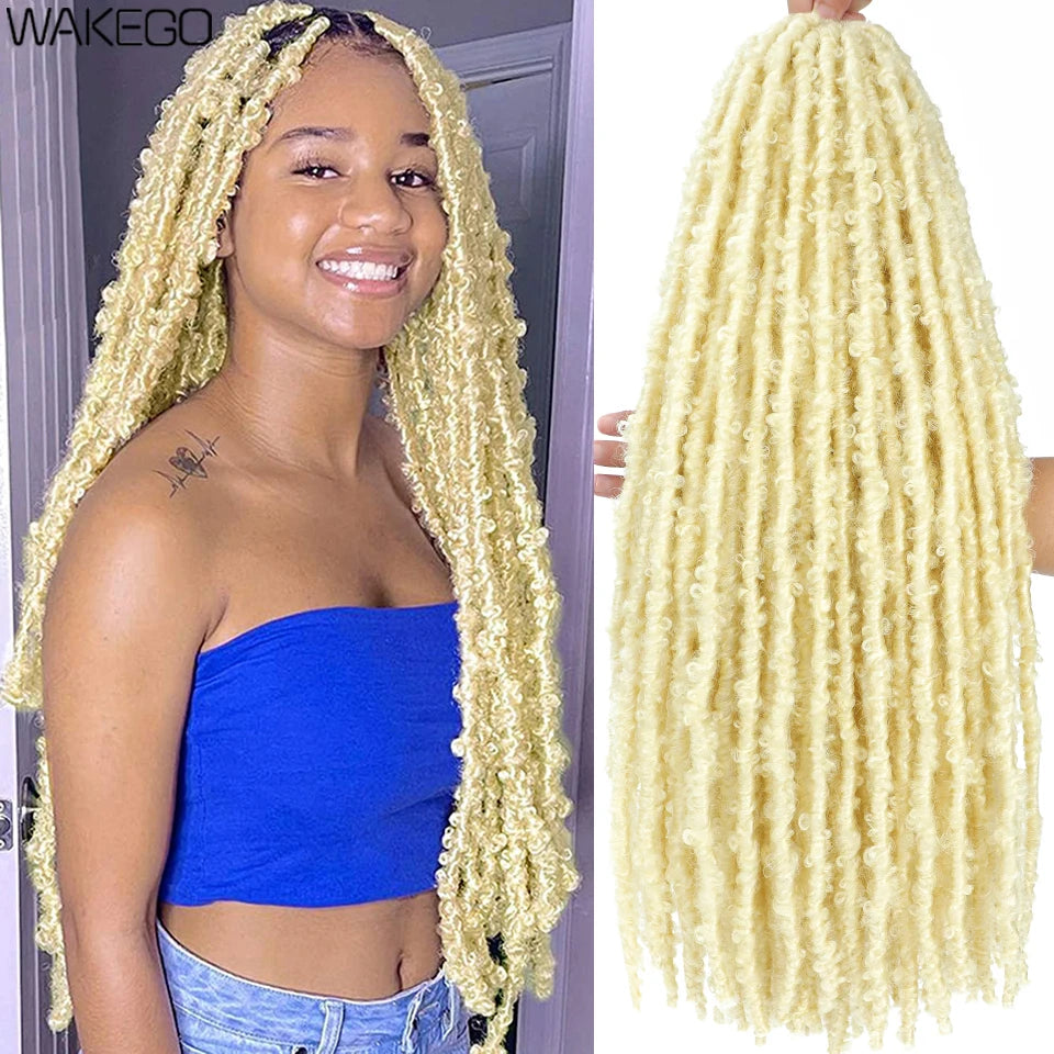 Wakego Butterfly Locs Crochet Hair 14 18 24 Inch Fausse Locks Crochet Butterfly Extensions Pre-looped Soft Locs Synthetic Braid