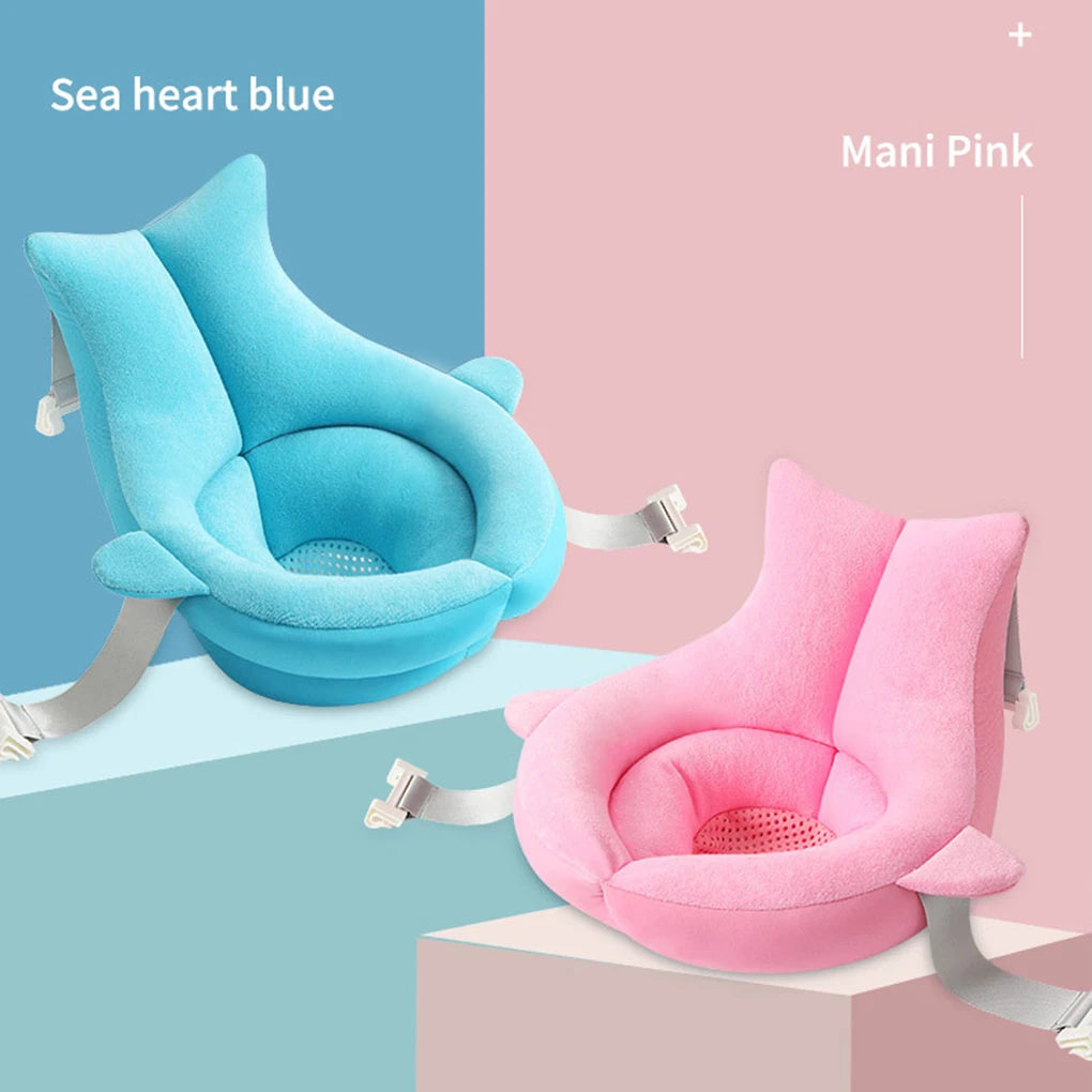 Baby Shower Mat Newborn Bathtub Foldable Shark Shape Baby Shower Net Pocket Portable Bathing Floating BathTub Soft Seat Play Mat