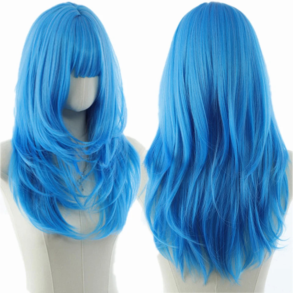 Ombre Pink Brown Wig for Women Cute Lolita Hair Wig with Bangs High Temperature Fibers Synthetic Wigs Headband Wigs for Cosplay