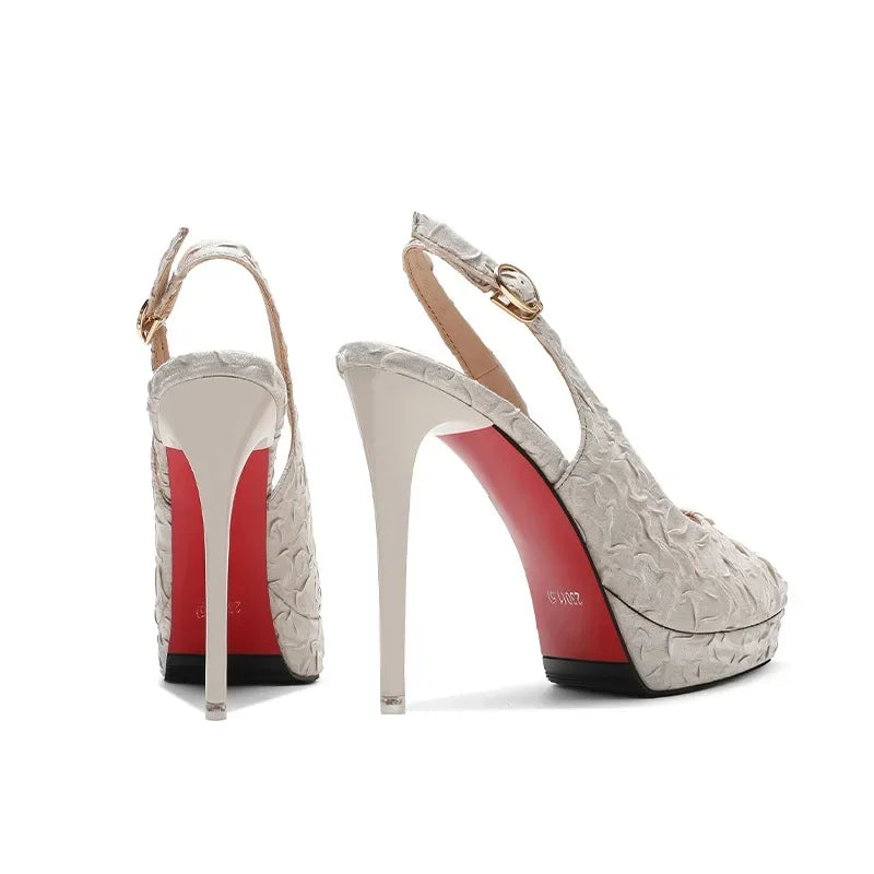 Women Baotou Platform Sandals Block High Heels Solid Shoes Sexy Party Stiletto Heel Women Dress Shoes Sandalias De Mujer 2024