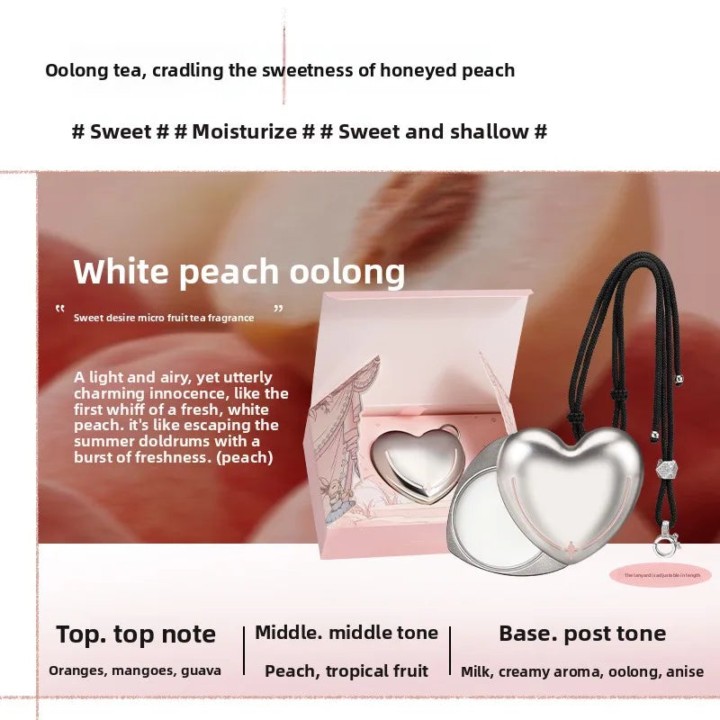 Solid Perfume Necklace – Long-Lasting Scent,Heart-Shaped Pendant,Portable Bag Charm & Fragrance Gift for Women