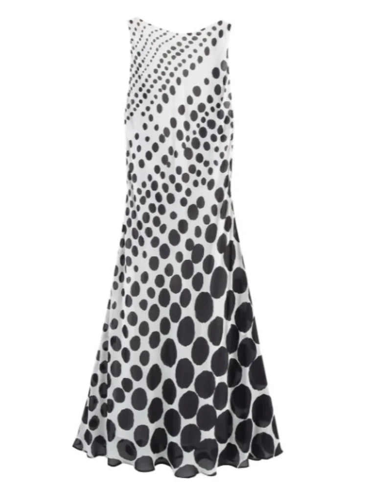 Stylish Classic Maxi Dress Polka Dots Chic Chic Elegant Women Dresses Refined Casual Party Trendy Retro Ladies Streetwear
