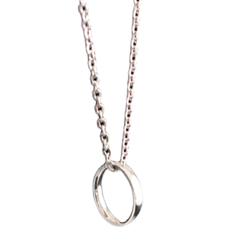 Fashion Ring Pendant Necklace Metal Silver Color Couple Chain Necklaces Men Women Hip Hop Jewelry Gift