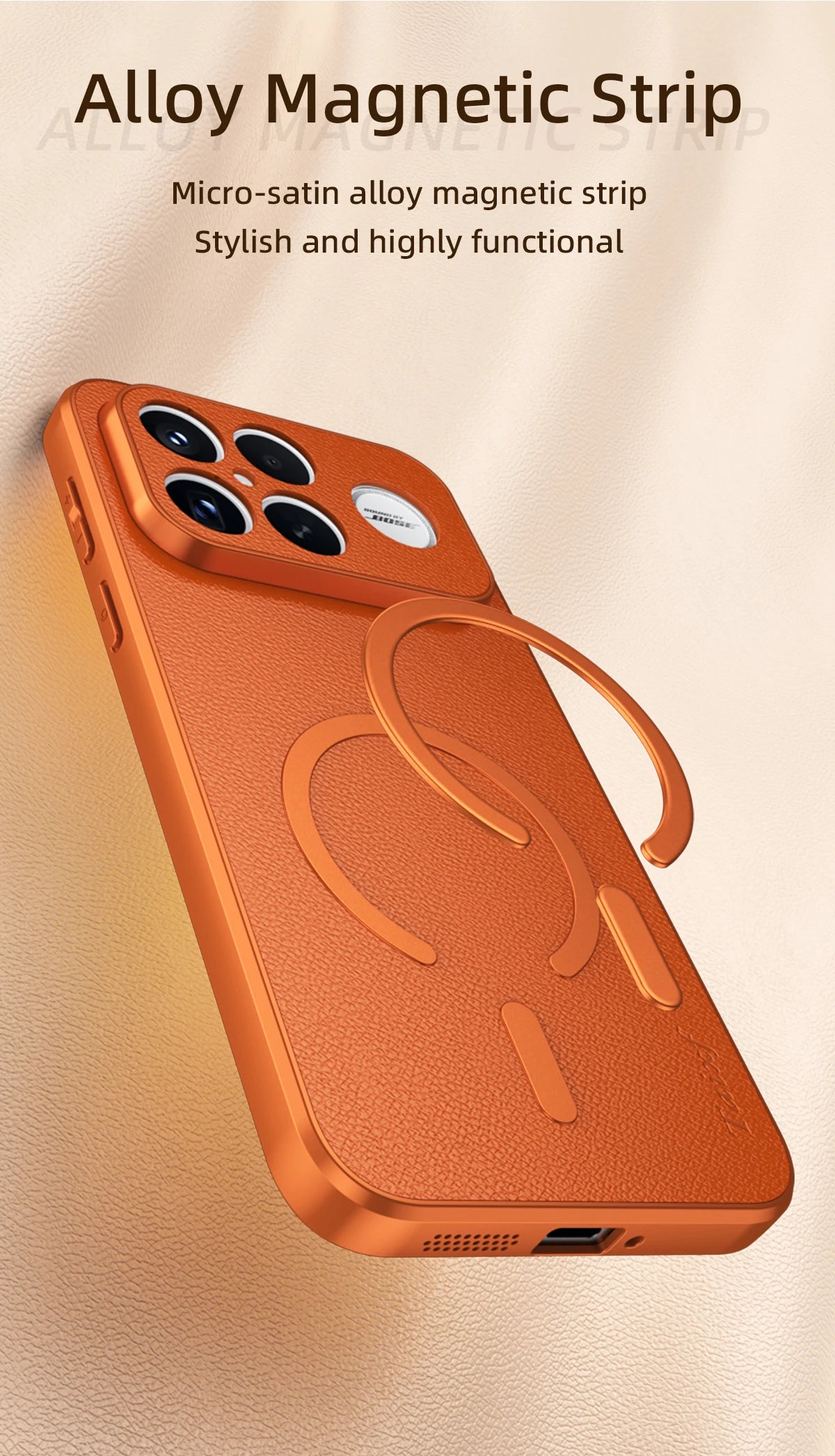 For POCO F8 Ultra Goat Leather TPU Frame Shockproof Case For Redmi K90 Pro Max Built-in Magnetic Strip Lens Protection Shell