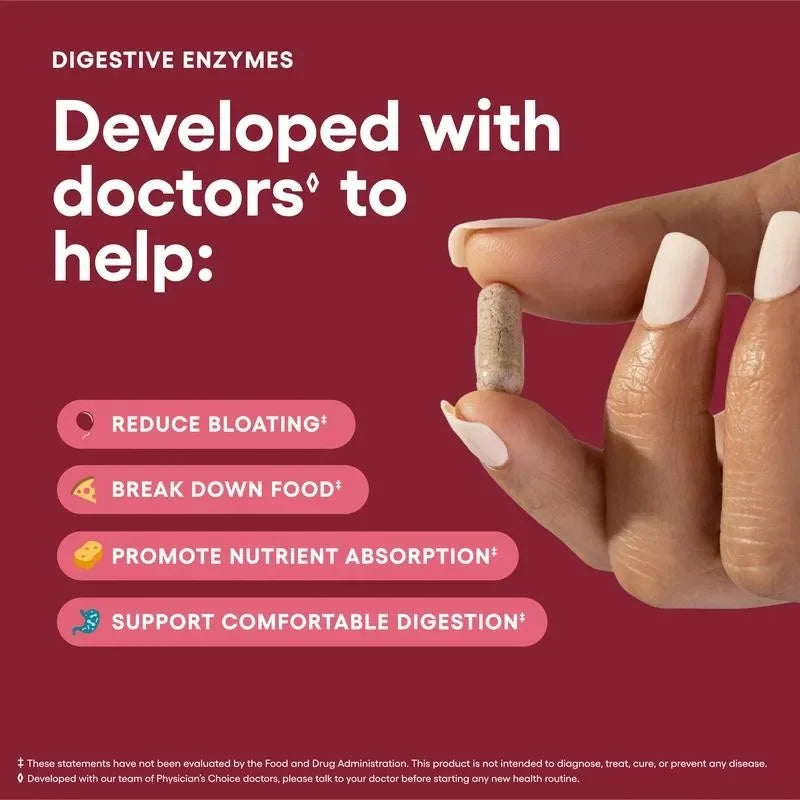 Digestive Enzymes - Gut Health, Multi Enzymes, Organic Prebiotics & Probiotics for Digestive Health