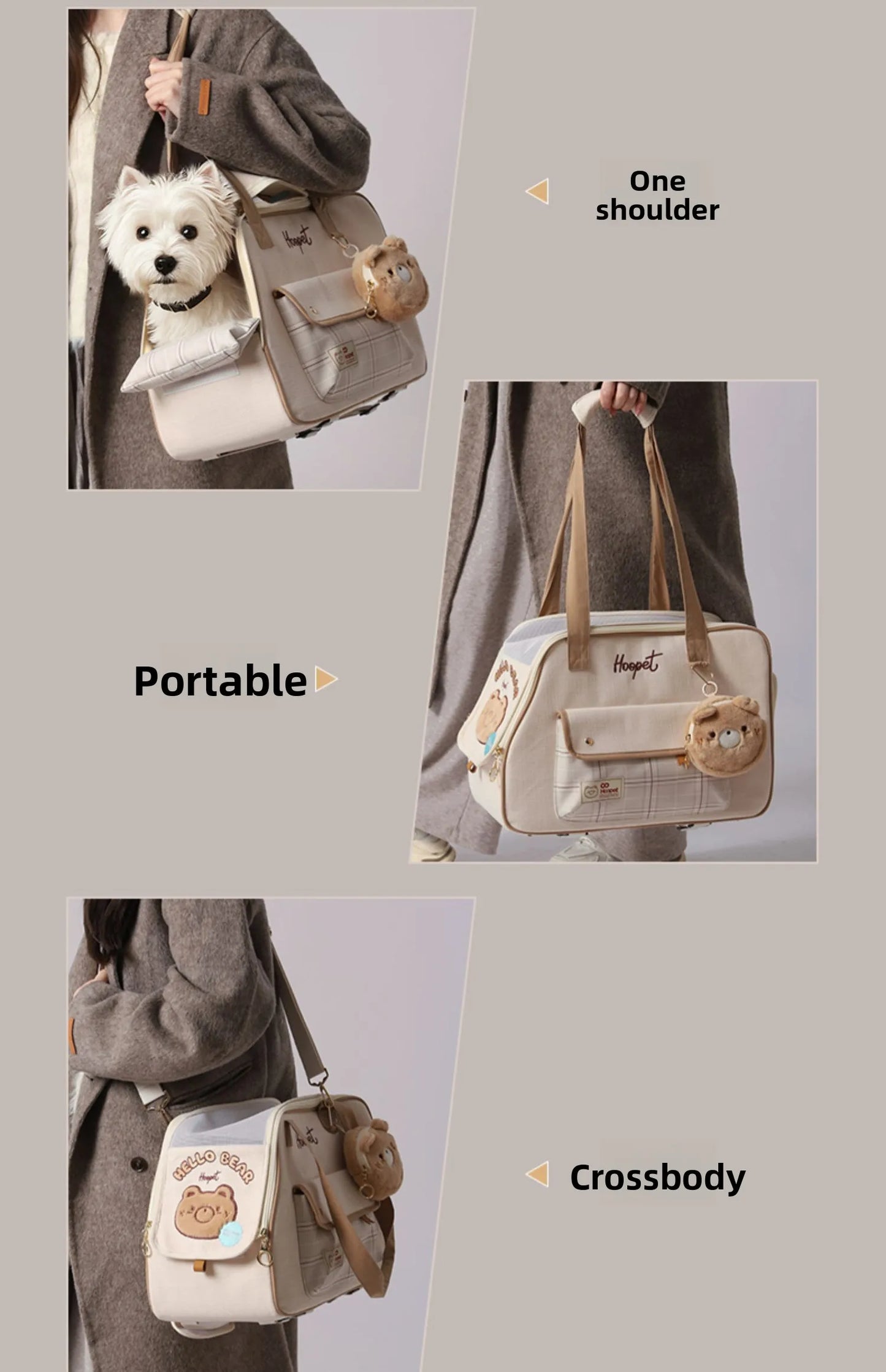 Cute Cartoon Cat Carrier Backpack Portable Pet Outing Bag for Small Cats Dogs Anti Stress Large Capacity Shoulder Crossbody