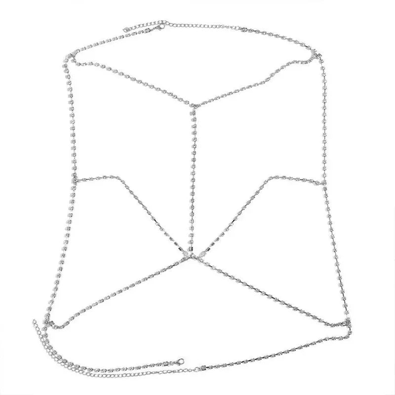Summer Sexy Chest Chain Bra Bikini Metal Body Chain Jewelry for Women Beach Harness Winter Crystal Body Chain Decoration Jewelry