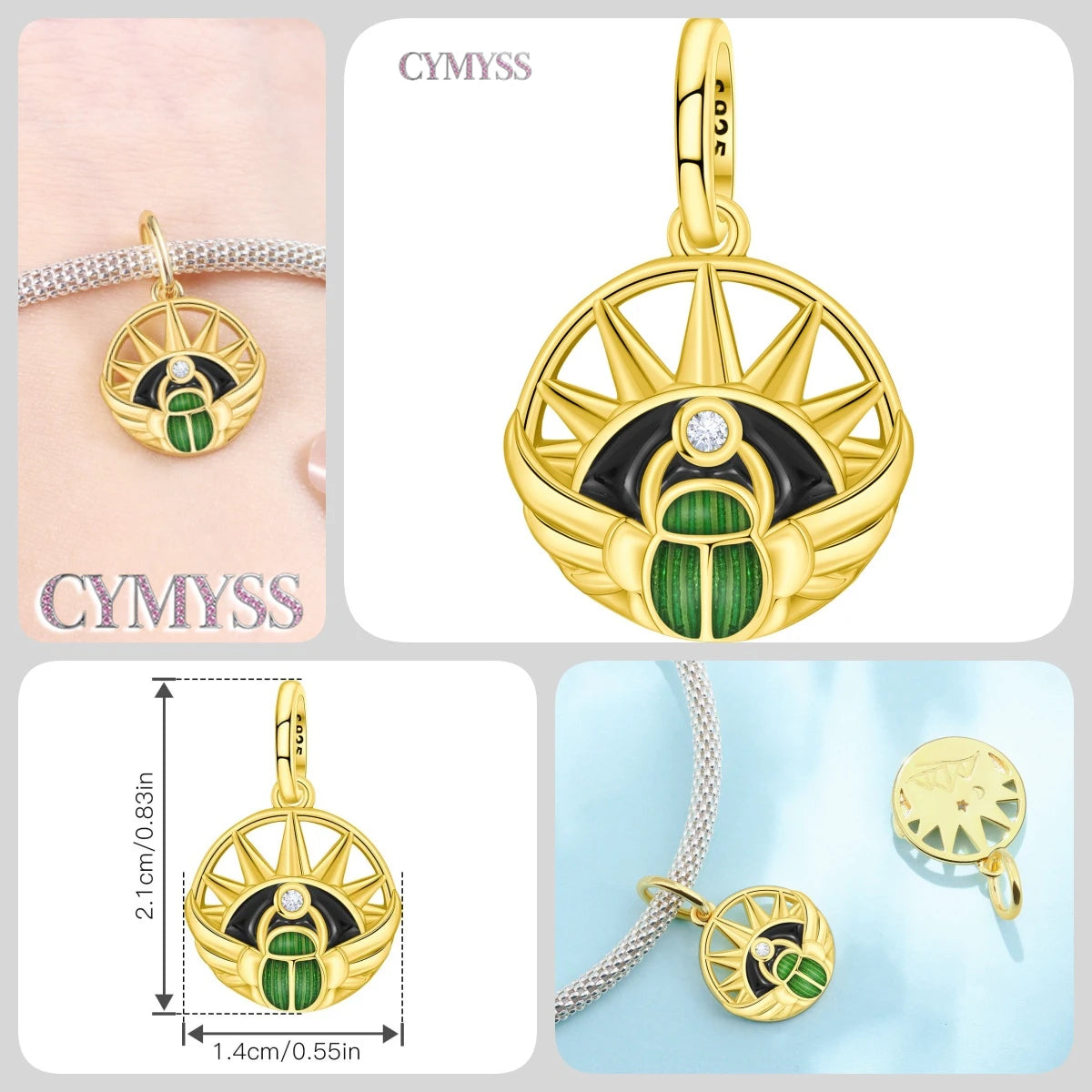 925 Sterling Silver Plated Bee Sunflower Butterfly Charm Pendant Fine Jewelry Women DIY Bracelet Necklace Birthday Party Gift