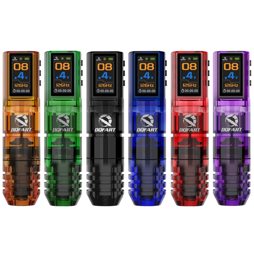 DQFART Hot Poseidon Wireless Tattoo Machine Pen 3Styles 6Colors 1600mAh Safe Professional Artists Creative Designs Beginner