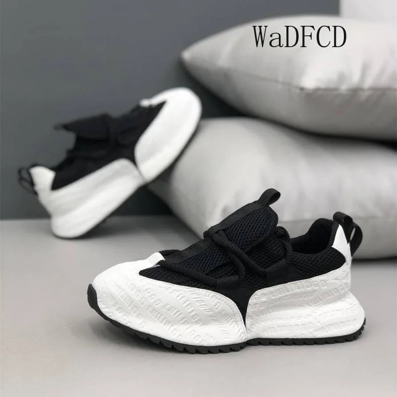 Chunky Sneakers Men Designer Cover Bottom Board Shoes Fashion Casual Leather Fabric Breathable Increased Internal Platform Shoes