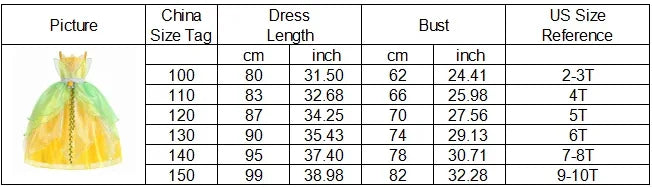 Halloween Child Cosplay Costume Toddler Girls Fancy Princess Ball Deluxe Gown 2025 Girl's Birthday Princess Tiana Dress Up