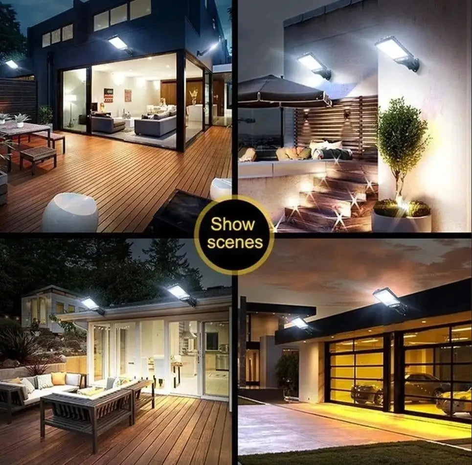 Powerful LED Solar Outdoor Courtyard Wall Lamp Rechargeable Induction Solar Garden Light Terrace Garage Door Street Lighting