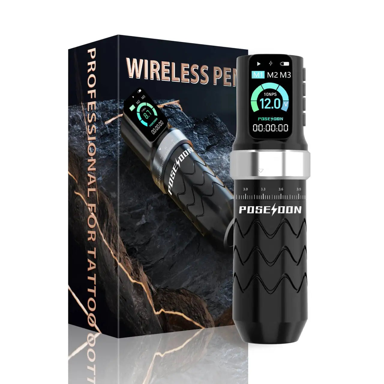 POSEIDON Adjustable Stroke Tattoo Machine Wirless Tattoo Pen With Powerful Custom Motor For Professional Tattoo Artist