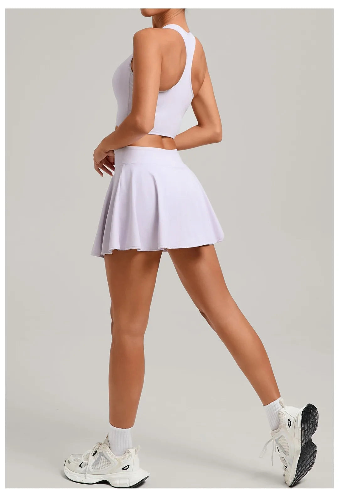 Women's Tennis Skirt Sets Golf High Waist Hip-lifting Anti-Exposure Pokets Fitness Running Sports Beauty Back Vest Workout Suits
