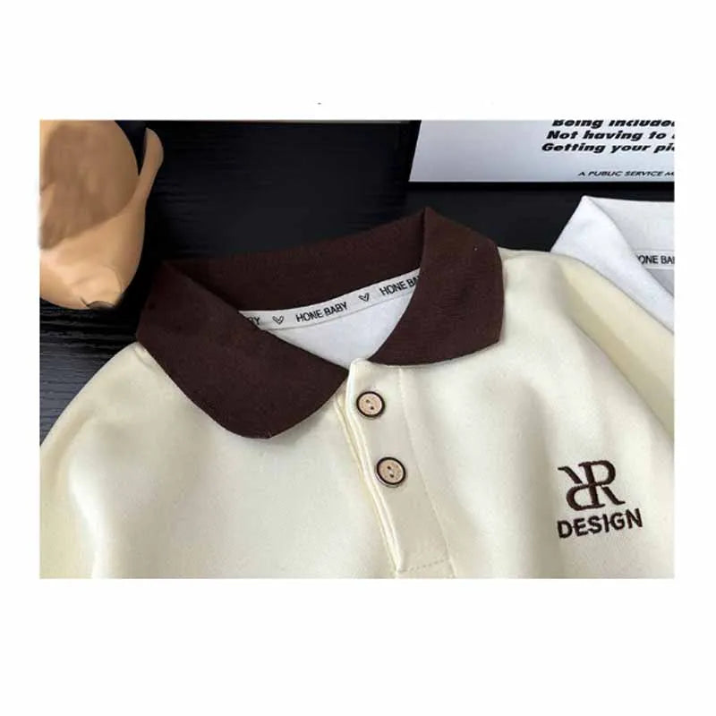 Boys Fashion Sweater Kids Spring Pullover Autumn New Clothes Children Casual Letters Turn Collar Jumper 3-14 Years Old