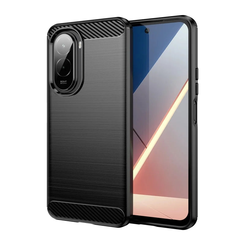 For Poco M7 Case Cover Xiaomi Poco M7 Capas Shockproof Phone Bumper Armor Coque Carbon Fibre Back TPU Soft Fundas Poco M7 Cover