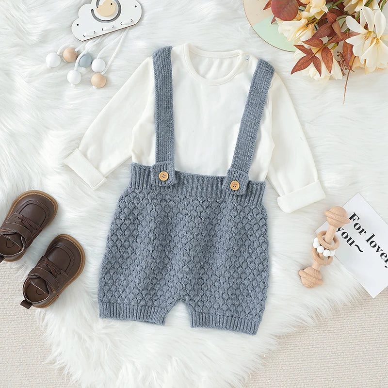 Baby Romper Knit Newborn Girl Boy Jumpsuit Sleeveless Summer Fall Infant Kid Sling Clothes 0-18M Solid Overalls Fashion Playsuit