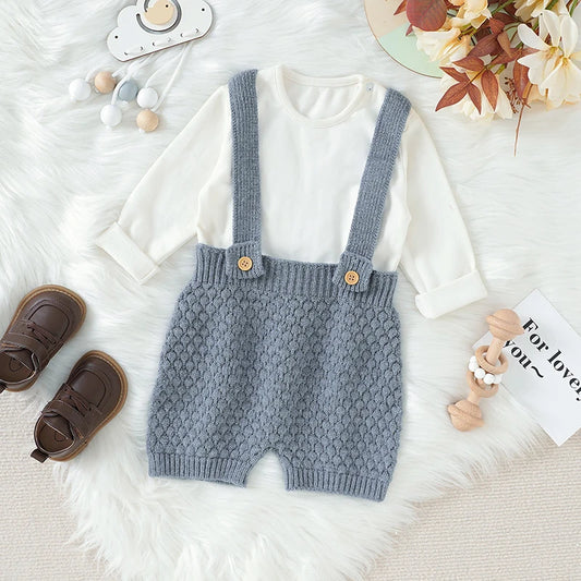 Baby Romper Knit Newborn Girl Boy Jumpsuit Sleeveless Summer Fall Infant Kid Sling Clothes 0-18M Solid Overalls Fashion Playsuit