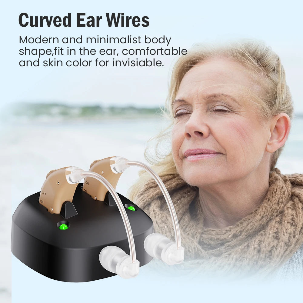 JINGHAO Rechargeable Hearing Aids BTE Ear Aids Hearing Amplifier Behind The Ear Sound Enhance Device Local Stock