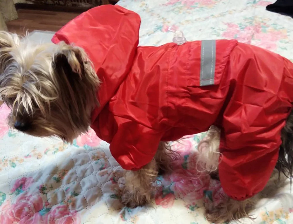 Dog Raincoat Puppy Rain Coat with Hood Reflective Waterproof Dog Clothes Soft Breathable Pet Cat Small Dog Rainwear XS - 5XL