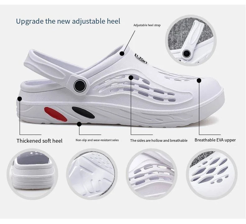 Large Size 36-49 Trend Summer Sandals For Men White Comfortable EVA Casual Clogs Man Lightweight Anti-slip Men's Beach Slippers