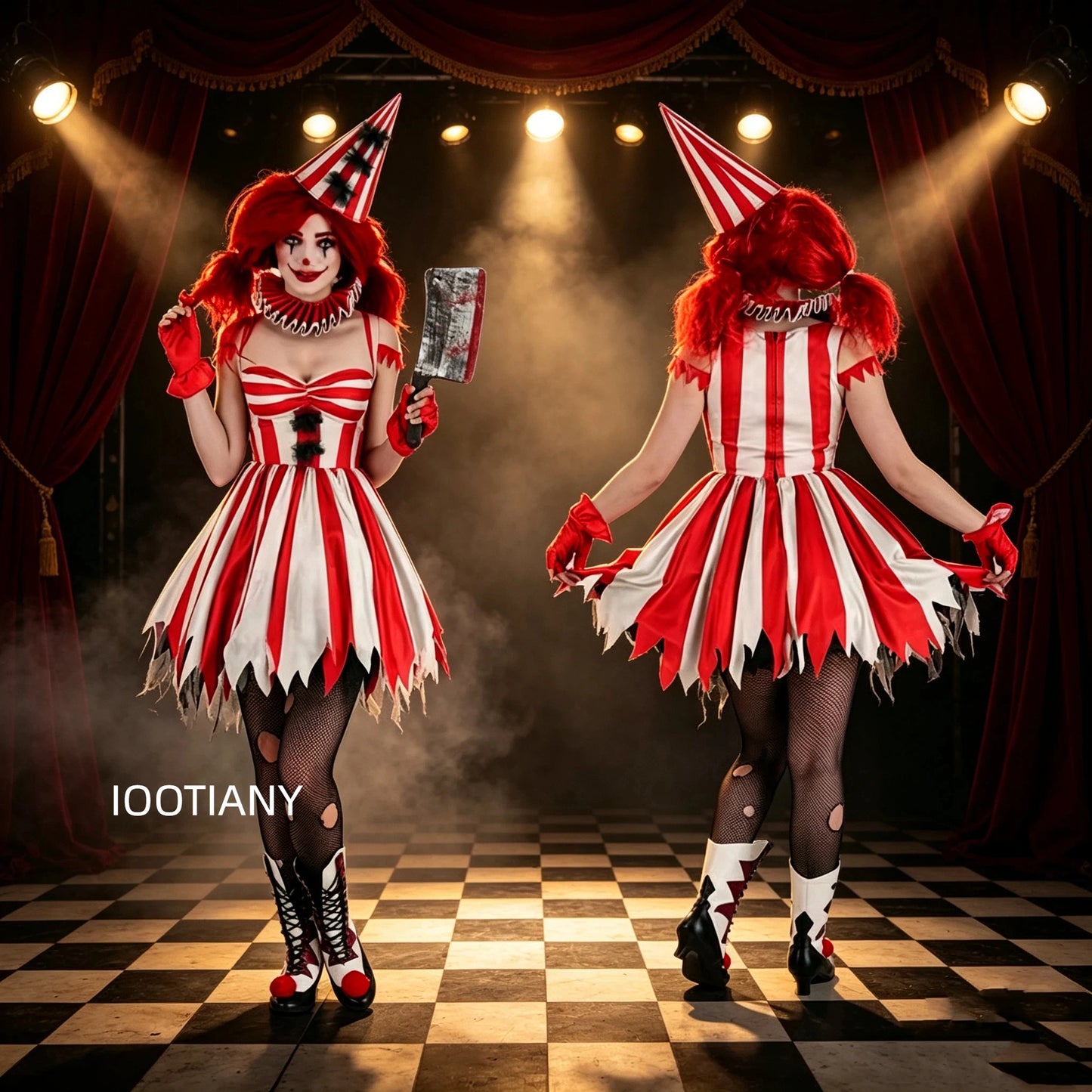 Halloween Horror Clown Cosplay Costumes Anime Cartoon Circus Women Clowns Fancy Dress Carnival Party Stage Show Dresses Up 2026