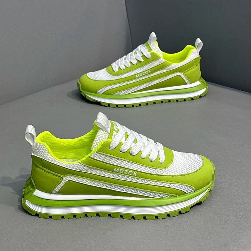 Chunky Sneaker Men Designer Retro Soft Sole Sport Shoes Fashion Casual Leather Fabric Breathable Height Increased Platform Shoes
