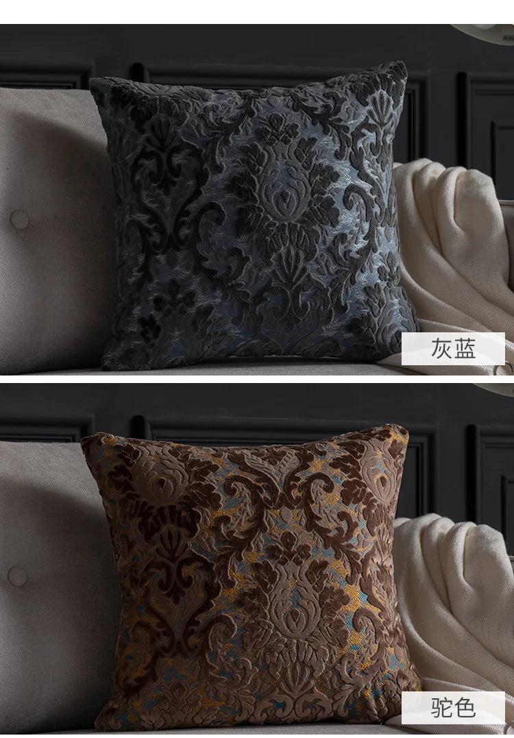 45x45/50x50cm Luxury Cut Velvet Sofa Pillow Cover Modern Nordic Cushion Case Living Room Villa Model Room Matching Velvet Back