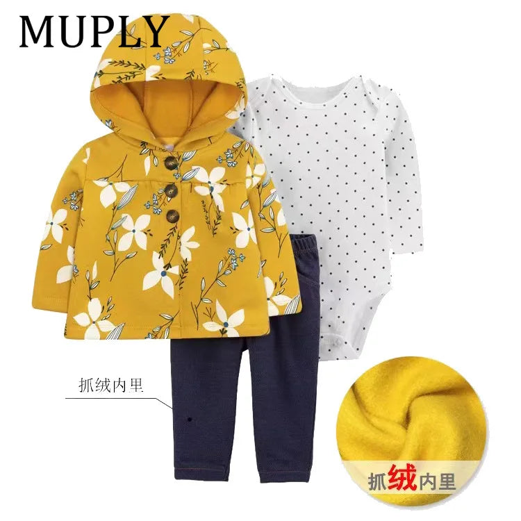3-piece Suit Summer Baby Clothes Sets Baby Short Sleeve Shorts Cover Clothes Cute Girls Bebe Children Cotton 100% Clothing 6-24M