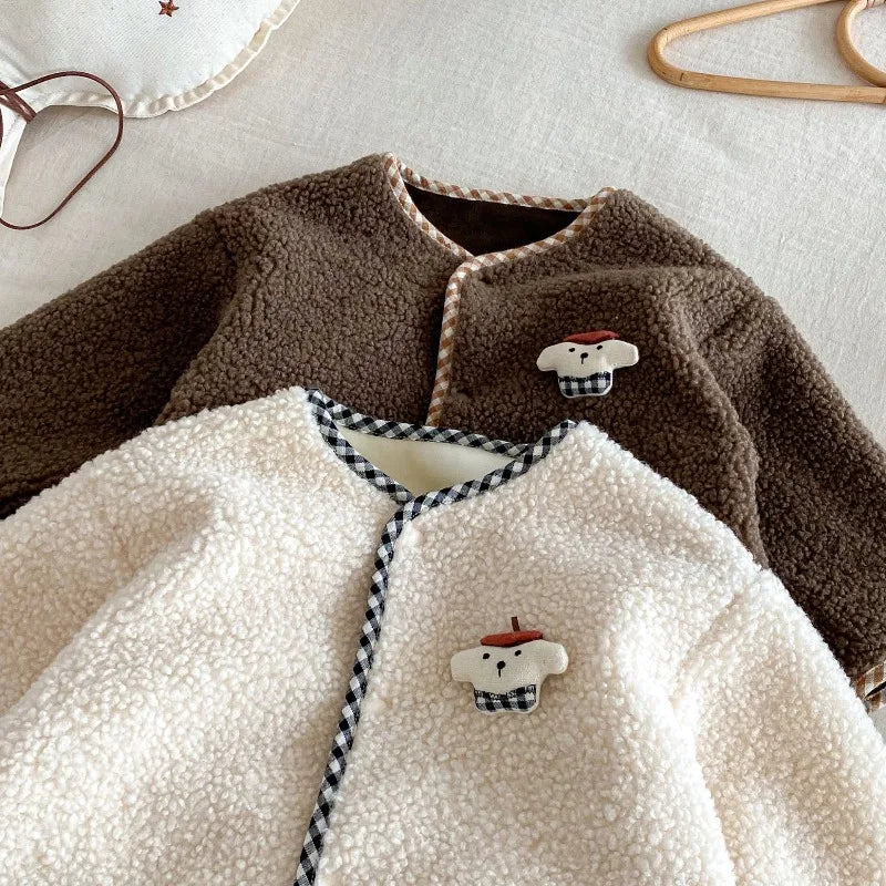 New Autumn Winter Baby Girl Boy Romper with Bunny Hat Cute Pocket Design Warm Infant Long Sleeve One-Piece Jumpsuit B5066