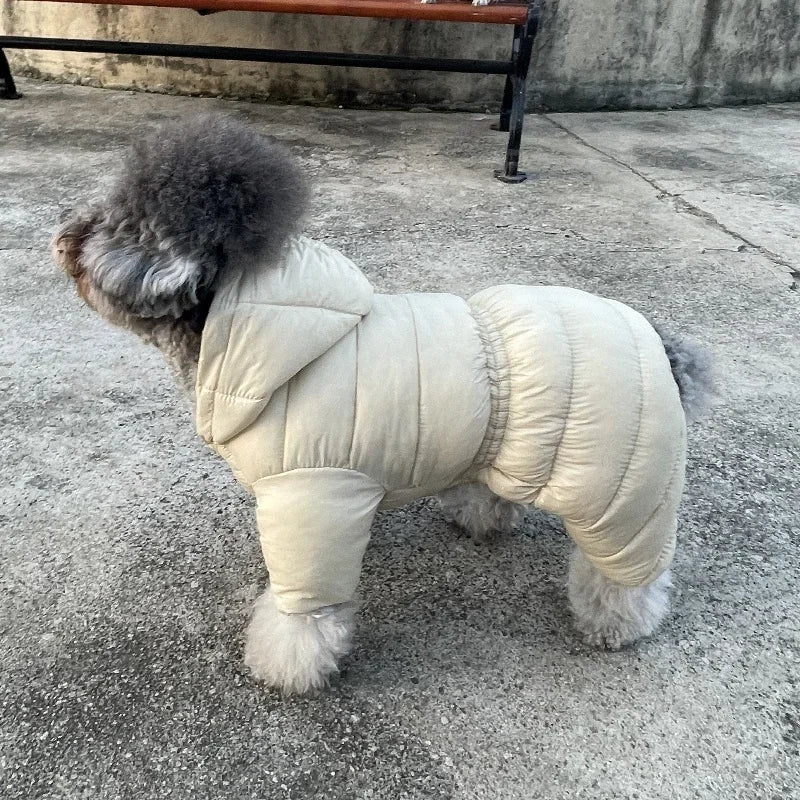 Winter Dog Jumpsuits Warm Soft Dog Clothes Padded Cotton Puppy Down Jacket Fashion Solid Cat Jumpsuit Coat Chihuahua Pet Clothes