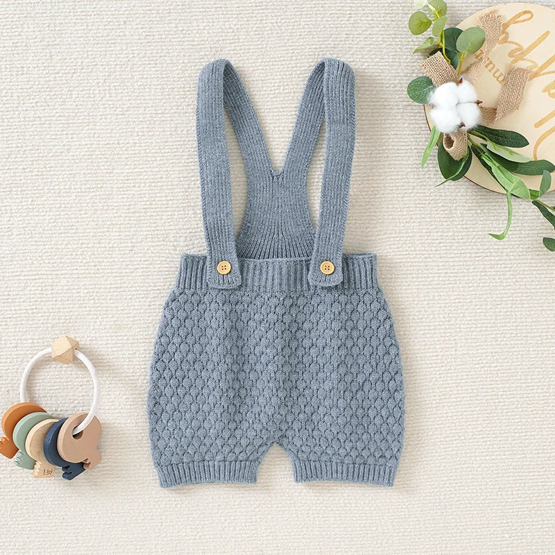 Baby Romper Knit Newborn Girl Boy Jumpsuit Sleeveless Summer Fall Infant Kid Sling Clothes 0-18M Solid Overalls Fashion Playsuit