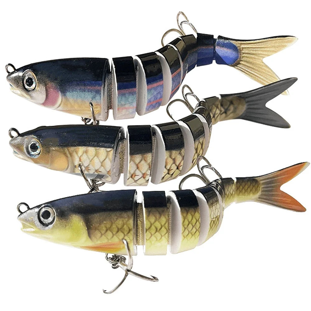 Fishing Lure Multi-Joint Fish Fishing Kit Slow Sinking Realistic Hard Lure Swimbait Freshwater and Saltwater for Bass Trout Lure