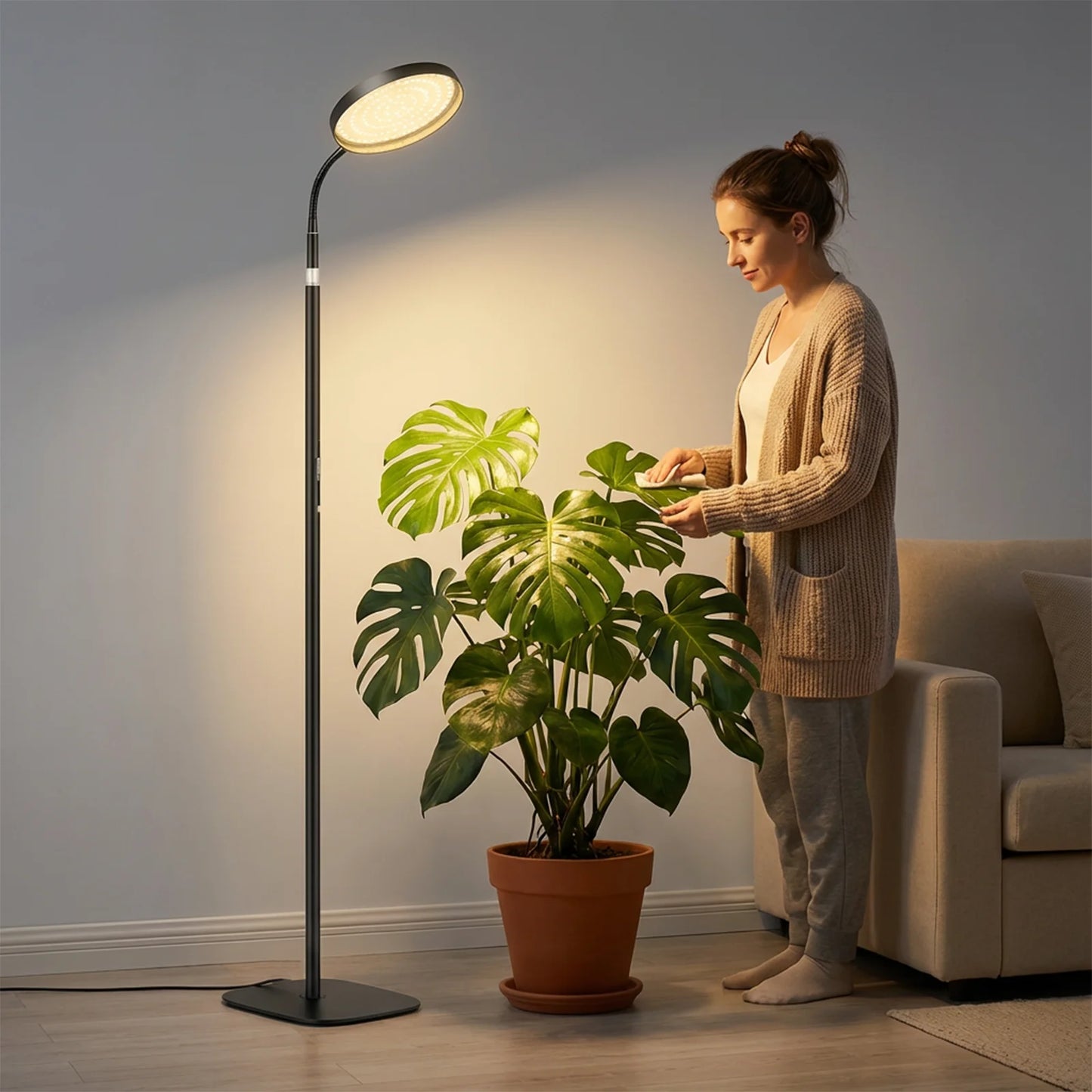 Grow Lights for Indoor Plants with Auto On/Off Timer, Full Spectrum Plant Growing Lamp, 10-Level Dimmable & Adjustable Height