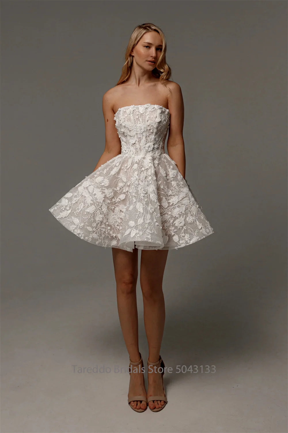 Customized Off Shoulder Two Pieces Wedding Dress Lace Applique Detachable Skirt 2in1 Style Versatile Design Bridal Dress