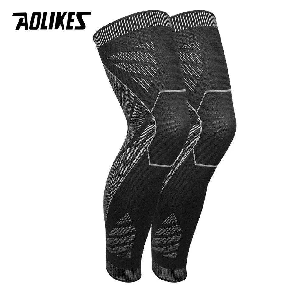 AOLIKES Long Leg Compression Sleeves,Full Leg Sleeve Long Knee Brace Knee Support Protect Basketball,Football, Knee Pain Relief
