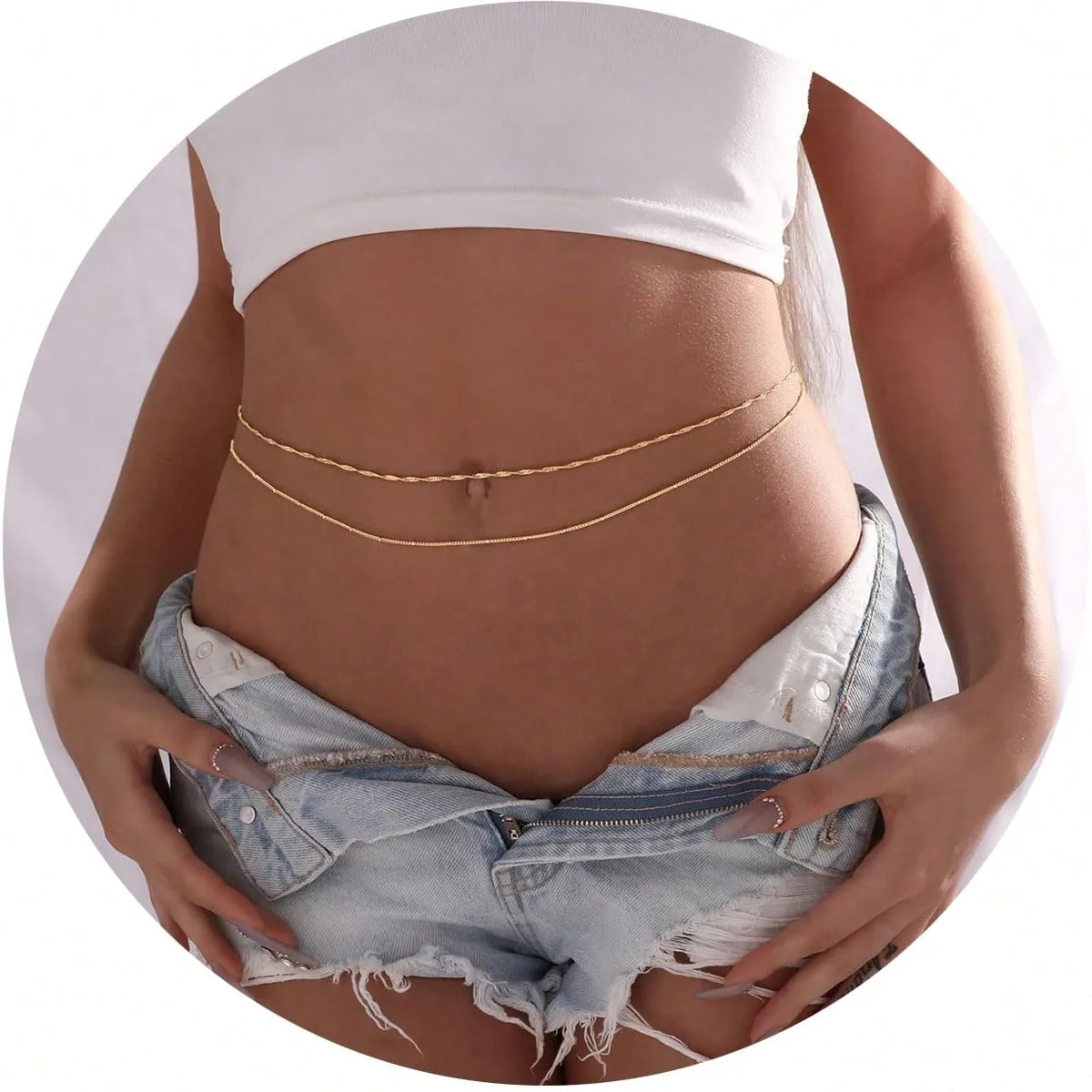 Sexy Belly Chains For Women Beads Cuban Waist Chain Jewelry For Beach Accessories