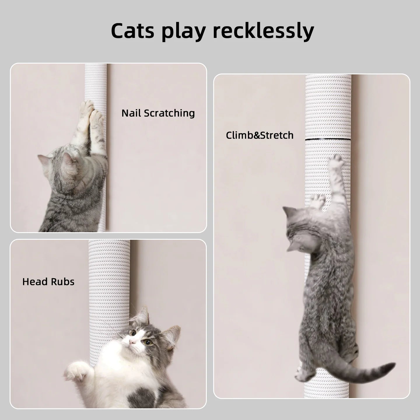 Wall-Mounted Cat Scratching Post with Sisal Rope & Climbing Ladder – Interactive Play Toy for Indoor Cats of All Sizes