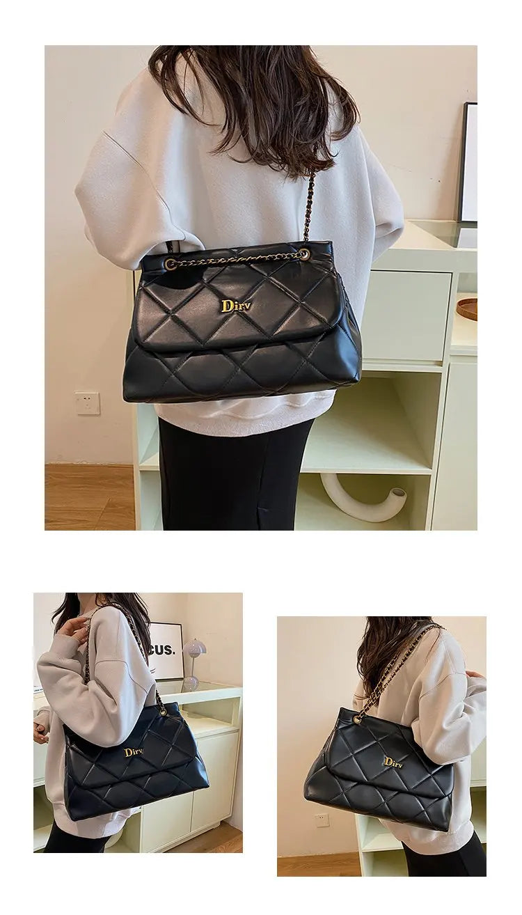 Square Vintage Leather Crossbody Bag Women Handbag Designer Shoulder Tote Purse Classic Diaper Bag