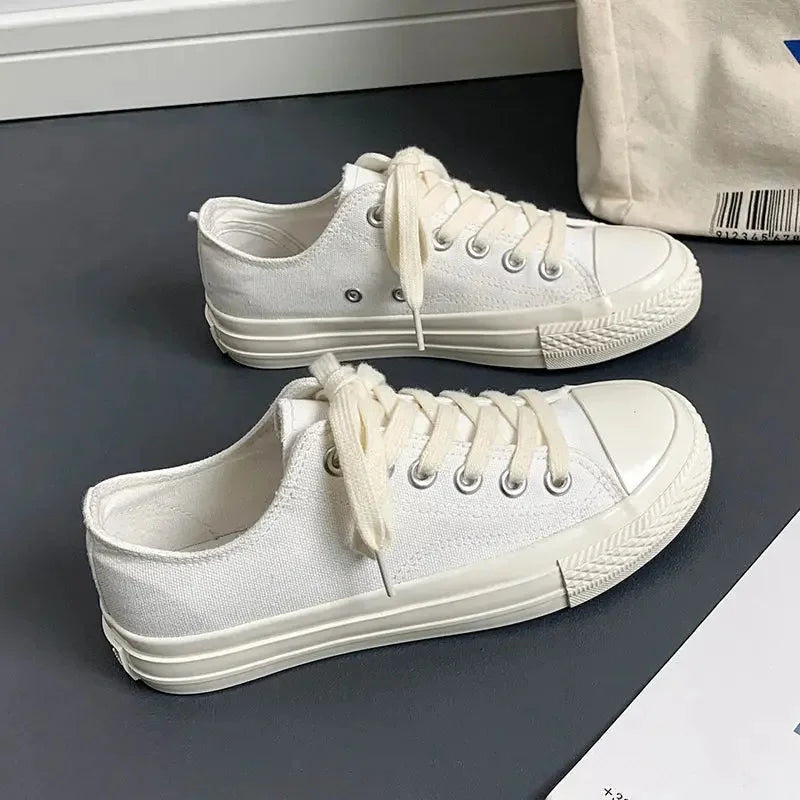 Women's Canvas Shoes Spring Autumn Universal Platform Flat Heel Synthetic Inner Material Rubber Sole Magic Tape Casual Shoes