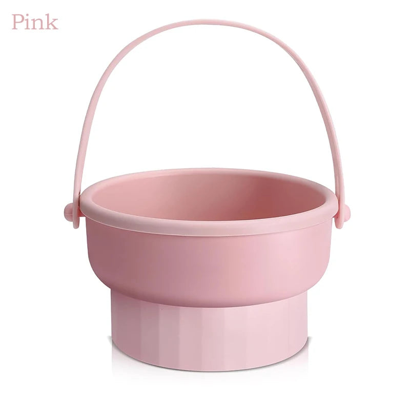 Makeup Brush Cleaner Mat 3 in 1 Silicone Washing Bowl with Brushes Scrubber Foldable Powder Puff Cosmetic Sponge Drying Tools